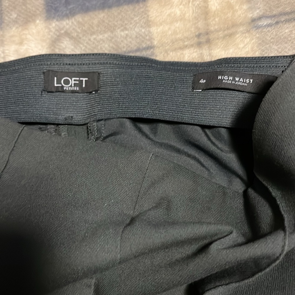 Loft Crop Boot Cut Dress Pants, Olive Green, Size 4P - Picture 3 of 6